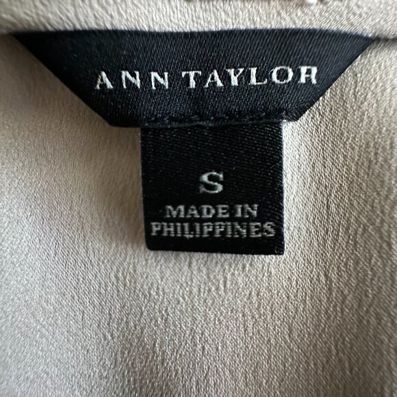 Ann Taylor Women's Small Black & Tan 3/4 Sleeves Boat Neckline Blouse/Tee Top - Picture 12 of 15